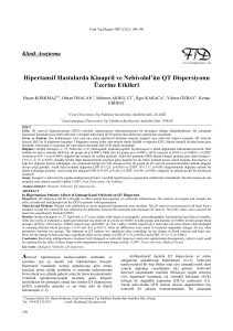 Hipertansif Hastalarda Kinapril ve Nebivolol`ün QT