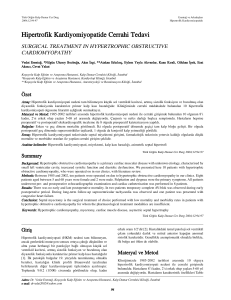 Hipertrofik Kardiyomiyopatide Cerrahi Tedavi