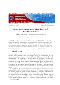 Some operators on generalised fuzzy soft topological spaces 1