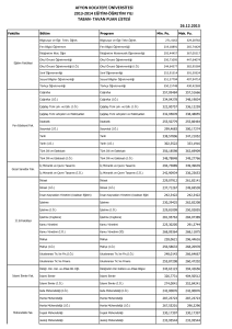 taban- tavan puan listesi afyon kocatepe üniversitesi 2013