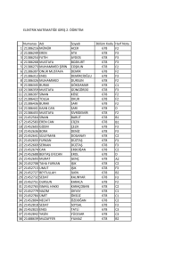 ELEKTRİK MATEMATİĞE GİRİŞ 2. ÖĞRETİM Numarası Adı Soyadı