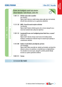 BİLİMSEL PROGRAM 5 Ekim 2017, Perşembe 12.15