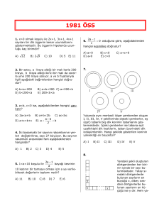 1981 ÖSS - ileri matematik