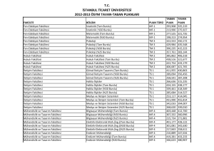 tc istanbul ticaret üniversitesi 2012-2013 ösym tavan