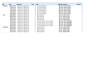 GÜN SAAT PROGRAM SINIF DERS ÖĞRETİM ELEMANI DERSLİK