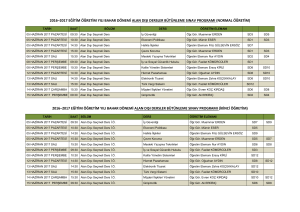 2016–2017 eğitim öğretim yılı bahar dönemi alan dışı dersler