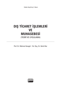 DIŞ TİCARET İŞLEMLERİ VE MUHASEBESİ