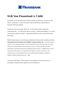 SGK`dan Finansbank`a 3 ödül