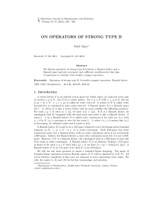 on operators of strong type b - Hacettepe Journal of Mathematics