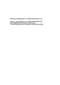 sinpaş gayrimenkul yatırım ortaklığı a.ş. 1 ocak - 30