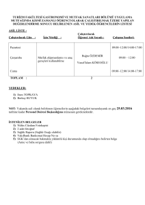 turizm fakültesi gastronomi ve mutfak sanatları bölümü uygulama