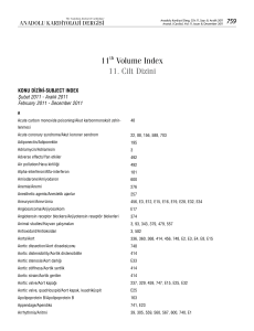 11th Volume Index 11. Cilt Dizini