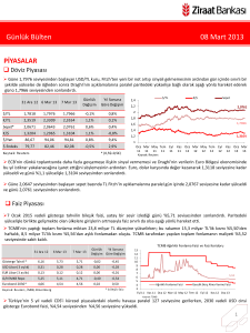 Günlük Bülten 08 Mart 2013