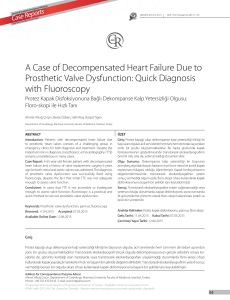 A Case of Decompensated Heart Failure Due to Prosthetic Valve