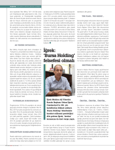 İğrek: `Bursa Holding` felsefesi olmalı