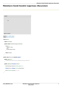 Metotların Kendi Kendini Çağırması (Recursion)