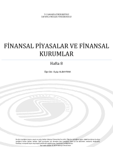 finansal piyasalar ve finansal kurumlar - SABİS
