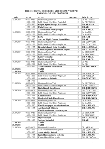 2011-2012 Kardiyoloji Ders programı