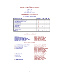 ııı 2010 – 2011 eğđtđm öğretđm yılı 3. dolaşım sđstemđ ders ku