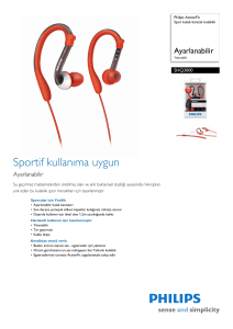 SHQ3000/10 Philips Spor kulak kancalı kulaklık