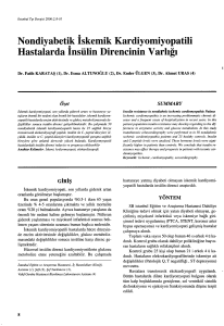 Nondiyabetik Iskemik Kardiyomiyopatili Hastalarda lnsülin