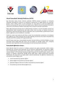 Ulusal Fotovoltaik Teknoloji Platformu (UFTP): Fotovoltaik