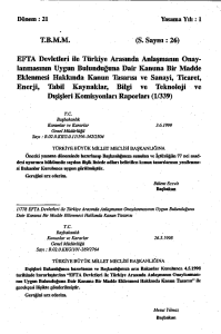 EFTA Devletleri ile Türkiye Arasında Anlaşmanın Onay