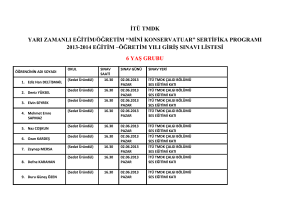 itü tmdk yarı zamanlı eğitim/öğretim “mini konservatuar”