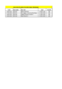 2012-2013 ÜÇ-DERS TEK DERS SINAV PROGRAMI Tarih Ders