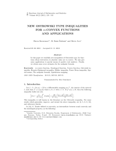 NEW OSTROWSKI TYPE INEQUALITIES FOR m