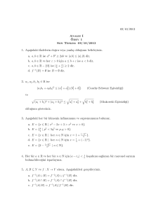 Analiz I Ödev 1 Son Teslim: 09/10/2013