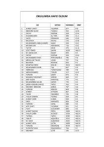 okulumda hafız oldum