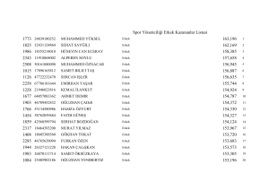 Spor Yöneticiliği Erkek Kazananlar Listesi 163,196 162,169 158,385