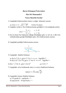 Bursa Orhangazi Üniversitesi Mat 101