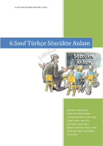 6.Sınıf Türkçe Sözcükte Anlam