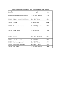 Dersin İsmi Tarih Saat END-106 Bilgisayar Destekli Teknik Resim