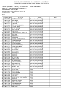 OTURUM SAATİ: 17.00 GRUP ÖĞRENCİ NO AD