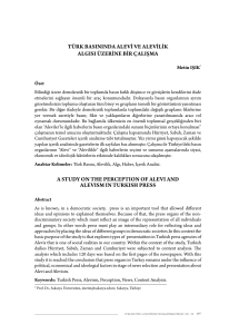 türk basınında alevi ve alevilik algısı üzerine bir çalışma a study on