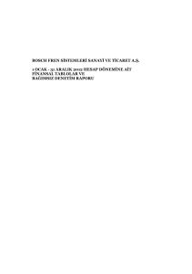 31 aralık 2012 hesap dönemine ait finansal tablolar ve bağımsız