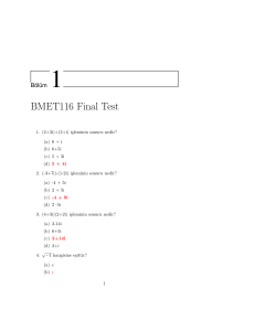 BMET116 Final Test