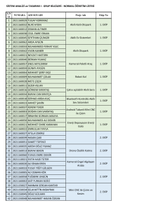 SİSTEM ANALİZİ ve TASARIMI I - GRUP BİLGİLERİ