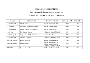 sosyal bilimler enstitüsü işletme tezli yüksek lisans programı 2013