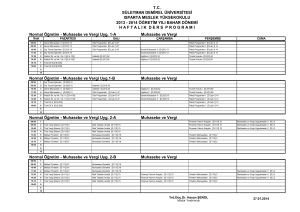 2014 öğretim yılı bahar dönemi haftalık