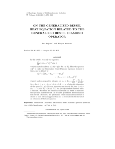 ON THE GENERALIZED BESSEL HEAT EQUATION RELATED TO