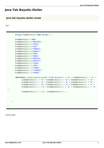 Java Temel Örnekler : Java Tek Boyutlu Diziler
