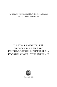 İLAHİY AT FAKÜLTELERi KELAM ANABiLiM DALI