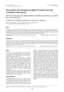 Kesici Delici Alet Yaralanmasına Bağlı Travmatik Aorto