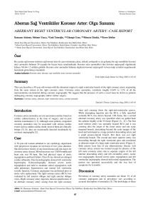 Aberran Sağ Ventriküler Koroner Arter: Olgu Sunumu