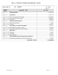 TABLO 1.2 GELİRLERİN EKONOMİK SINIFLANDIRILMASI