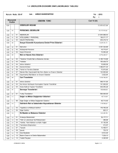 1.4 GİDERLERİN EKONOMİK SINIFLANDIRILMASI TABLOSU